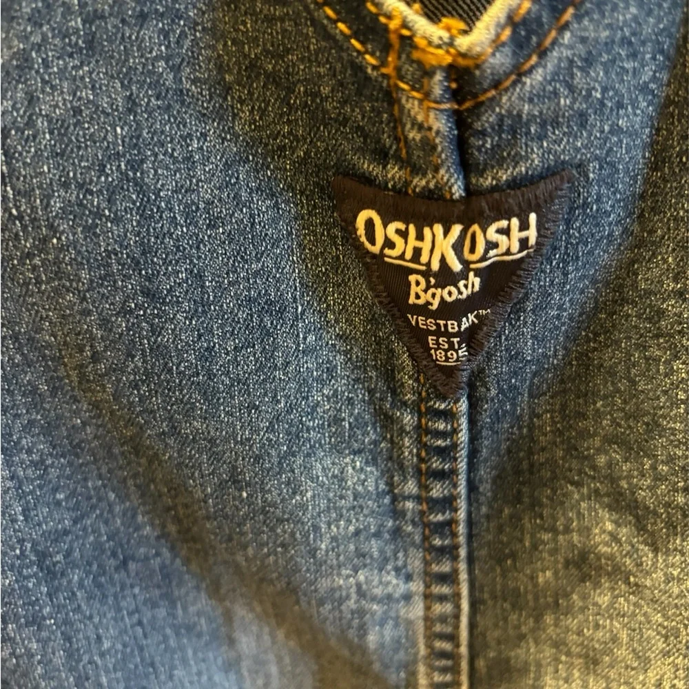 OshKosh B'gosh Blue Denim Overalls with Striped Straps